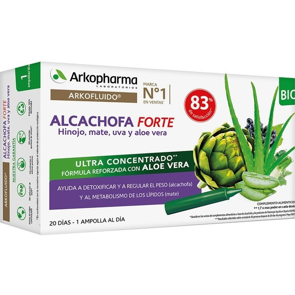 Arkopharma Arkofluido Alcachofa Forte Bio (hinojo Mate Y Uva) 20 Amp