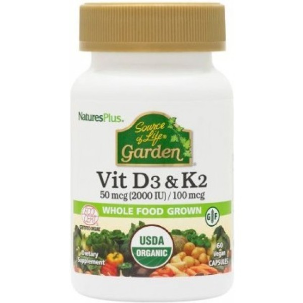 Natures Plus Garden Vitamin D3&k2 60 Kapseln