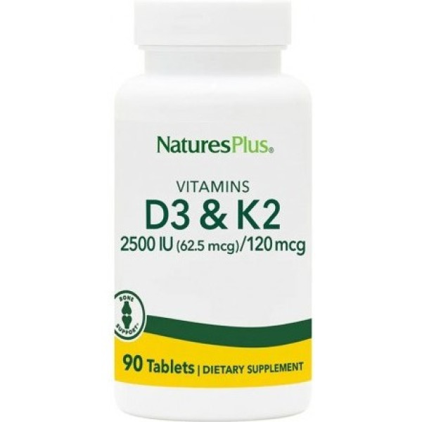 Natures Plus Vitamin D3 2500ui+vit K2 120mcg 90 Comp