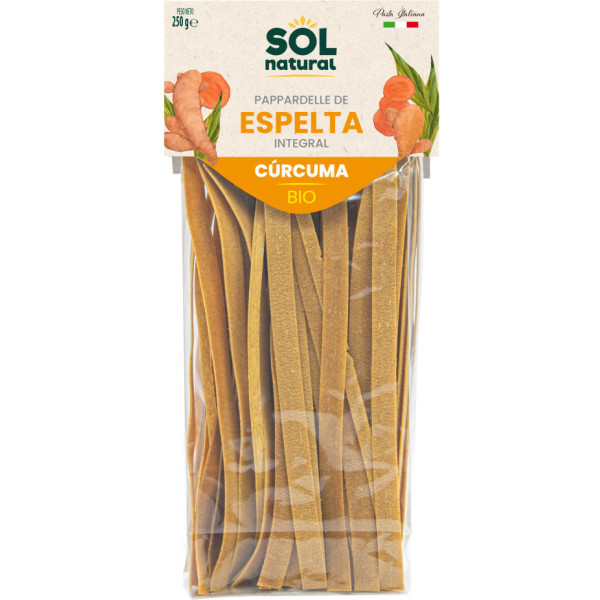 Solnatural Parpadelle de Espelta Integral com Cúrcuma 250 G