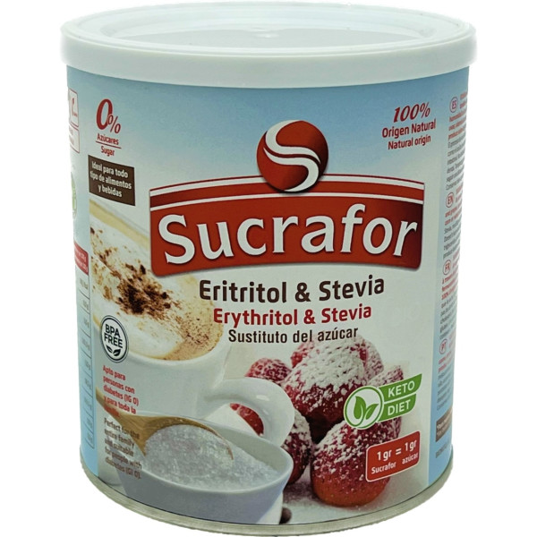 Sucrafor (Erythrit und Stevia) 500 Gr