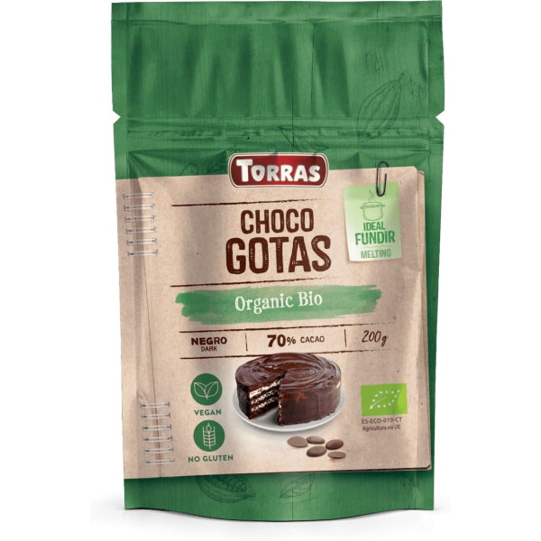 Torras Chocoladedruppels 70% Cacao 200 Gr Bio Sg Veganistisch