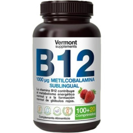 Vermont Suplementos Vitamina B12 1000mcg Sublingual 120 Comp