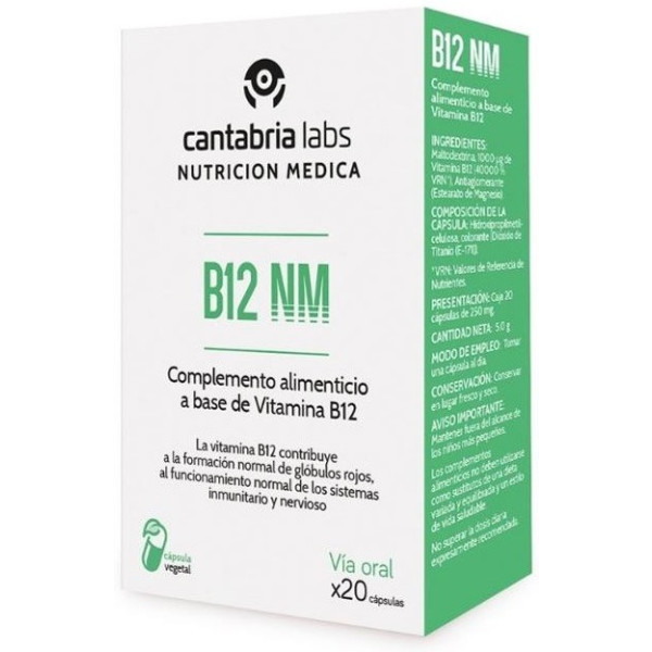 Cantabria Labs Cantabria B12 Nm 100 Mcg 20 Caps