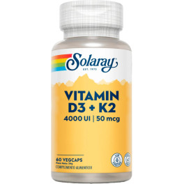 Solaray Vitamin D3 & K2 (Mk7) 60 Vcaps