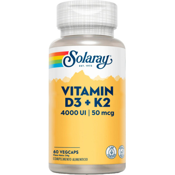 Solaray Vitamin D3 & K2 (Mk7) 60 Vcaps