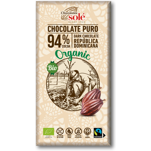 Chocolates Solé Chocolate Negro 94% 100 Gr Eco Sg