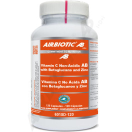 Airbiotic Vitamina C No Acida Con Betaglucanos Y Zinc 120 Cap