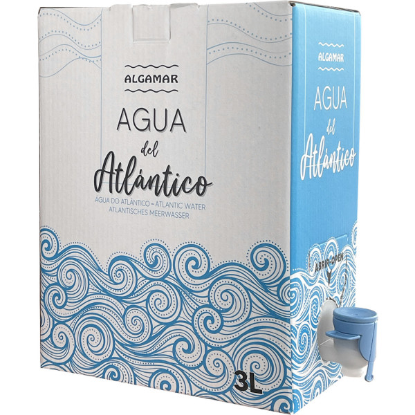 Algamar Sac d'eau de mer d'eau de l'océan Atlantique en boîte 3l.