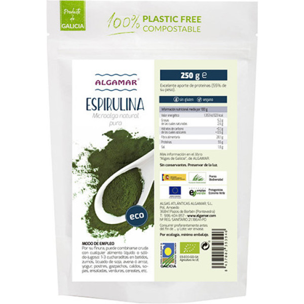 Algamar Espirulina em Pó 1 Kg Bio