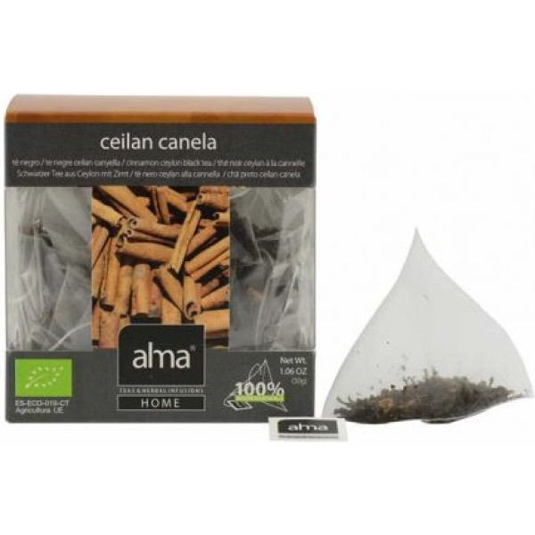 Alma Home Tè Ceylon Infuso Alla Cannella 15 Piramidi Eco Vegan