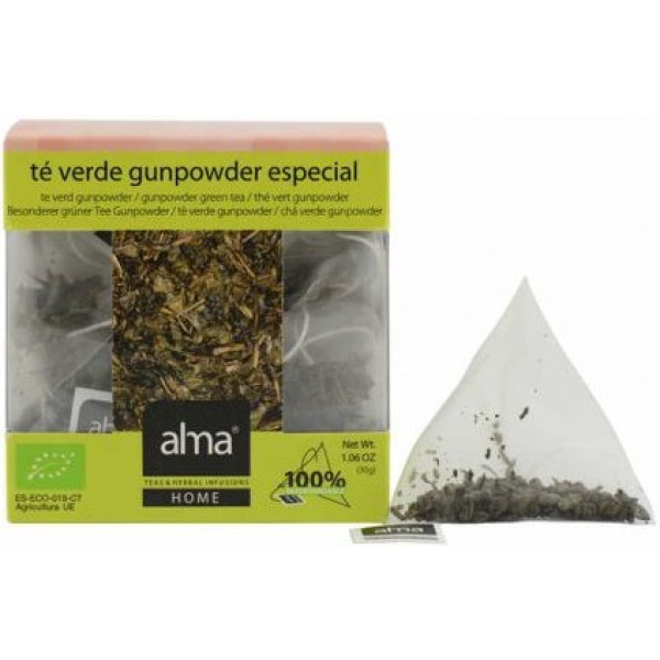 Alma Home Thé Vert Gunpower Infusion 15 Pyramide Eco Vegan