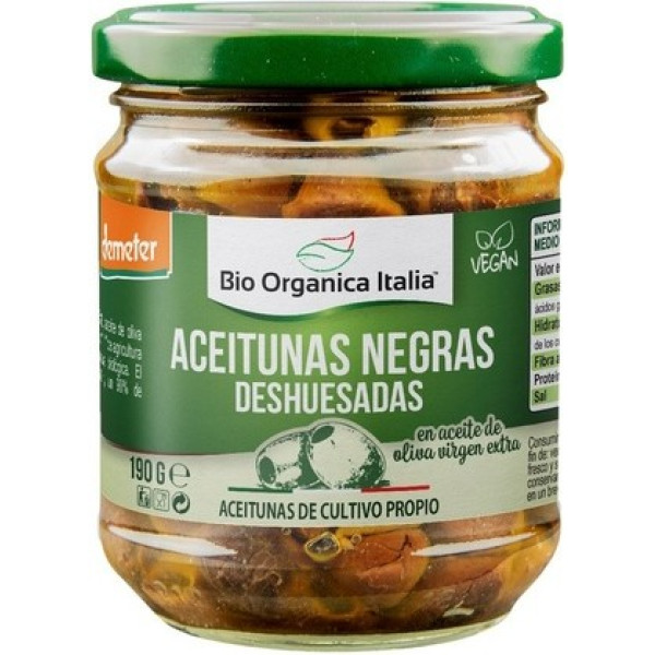 Bio Organica Italia Olives Noires Dénoyautées 190 Gr Bio