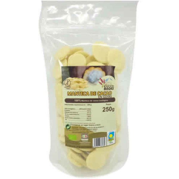 El Oro De Los Andes Rohe Criollo-Kakaobuttertropfen 250 Gr Eco