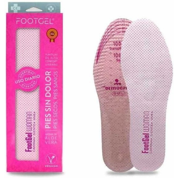 Footgel Semelles intérieures en gel d'aloe vera pour femmes 35-38