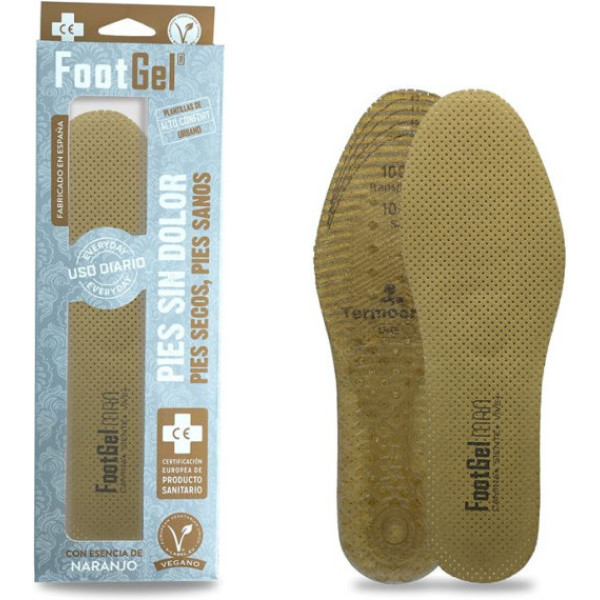 Palmilhas de gel masculinas Footgel laranja 43-46