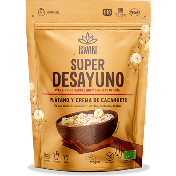 Iswari Super Colazione Banana e Burro di Arachidi 360 Gr Bio Sg Vegan