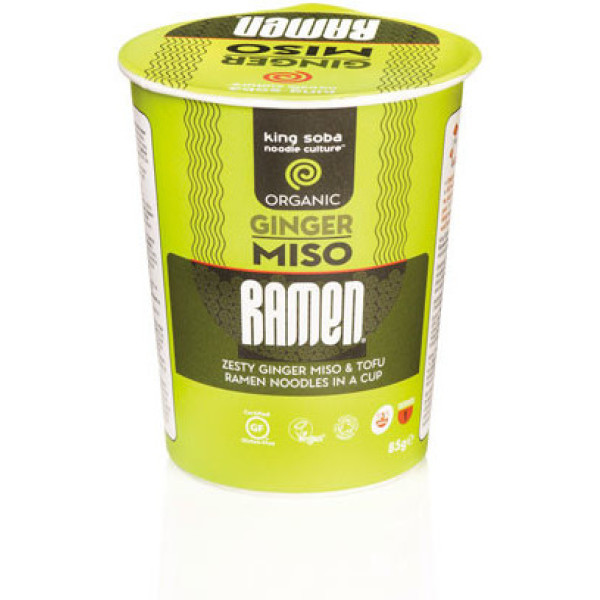 King Soba Vaso Sopa Ramen Miso-jengibre 85 Gr Bio Sg