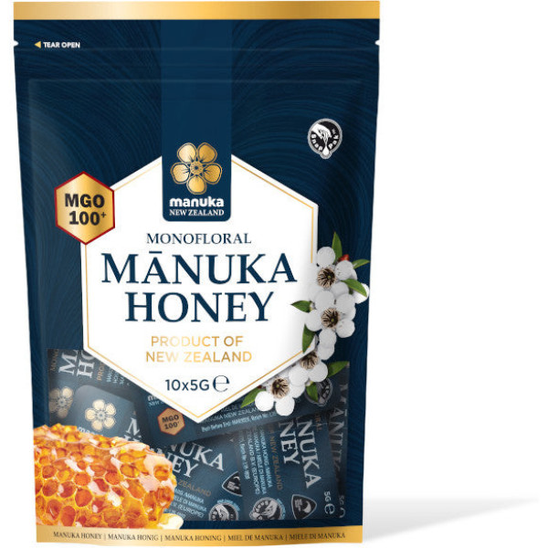 Manuka New Zealand Raw Manuka Honey Mgo 100+ Monofloral 10 Einzeldosen