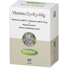 Mednat Vitamina D3+k2+mg 60 Pérolas