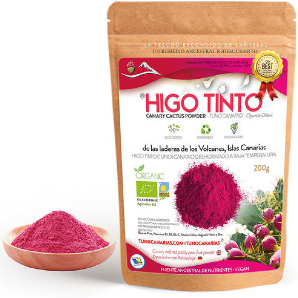 Tuno Canarias Figo Vermelho em Pó 200 Gr Eco