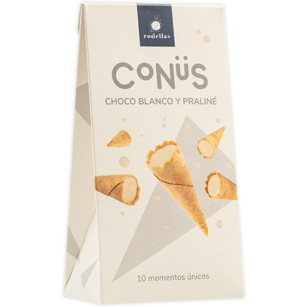 Rodellas Conus Chocolate Blanco Y Praline 10 Uds X 70 Gr Bio