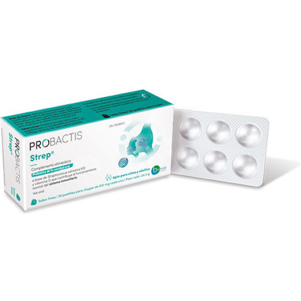 Probactis Strep Erdbeere 30 Lutschtabletten zum Saugen