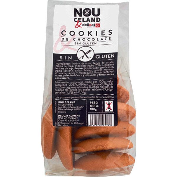 Nouceland Coockies Chocolate Negro 100 Gr S/g