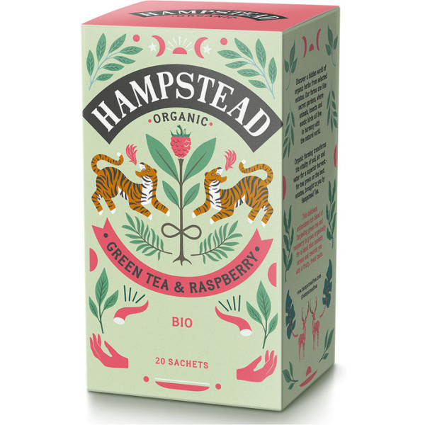 Hampstead Infusão de Chá Verde-Framboesa 20 Envelopes Orgânicos