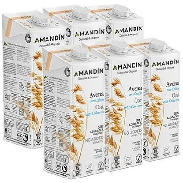 Amandin 1lt 6 unità Bevanda Vegetale all'Avena con Calcio Biologico