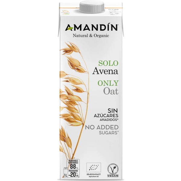 Amandin Nature Bevanda Vegetale all'Avena 6 Unità X 1 L Bio