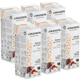 Amandin Bebida Vegetal De Avena Con Cacao 6 Uds X 1 L