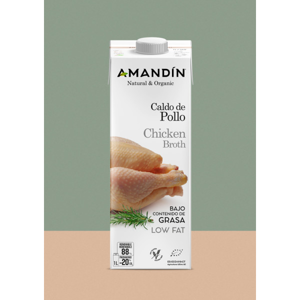 Bouillon de Poulet Amandin 6 Unités X 1 L. Bio