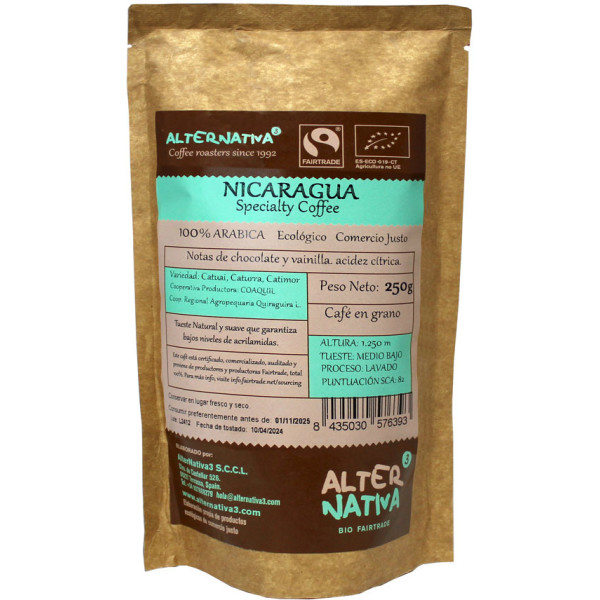 Alternative 3 Café Spécialité Café Nicaragua 250 Gr Bio