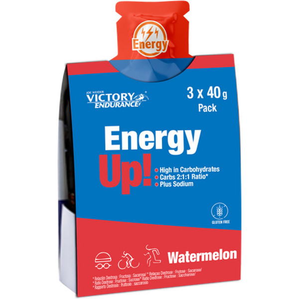 Victory Endurance Energy Up Cafeïnevrij pakket 3 gels x 40 Gr