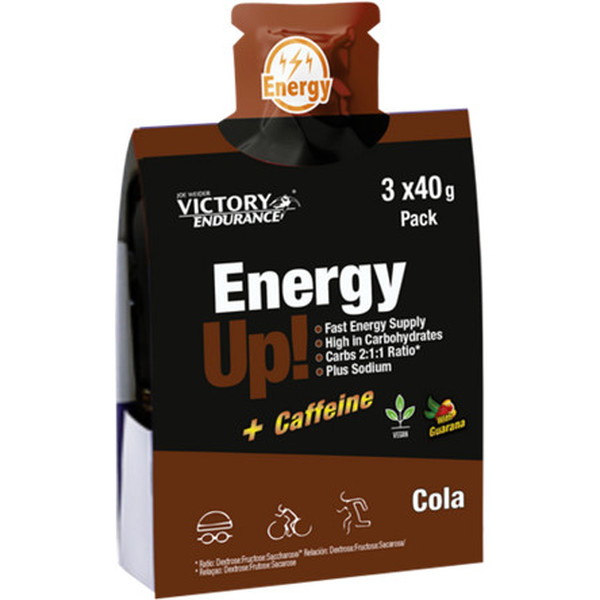 Victory Endurance Energy Up Con Cafeína Pack 3 Geles X 40 Gr