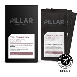 Pillar Performance Triple Magnesium Professional Recovery Travel Pack 15 Sobres X 5 Gr