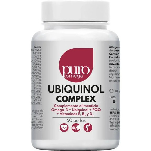 Complesso puro di ubichinolo Omega 60 perle