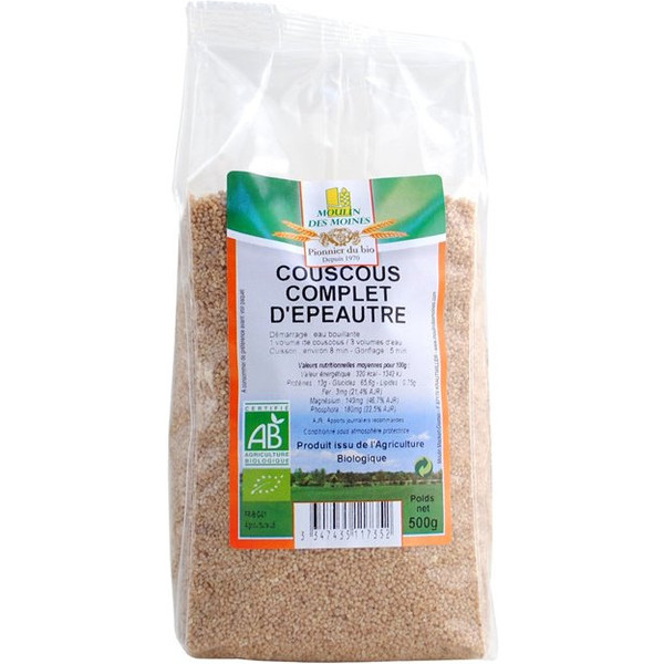 Moulin Des Moines Cuscus De Espelta Integral 500 Gr Bio