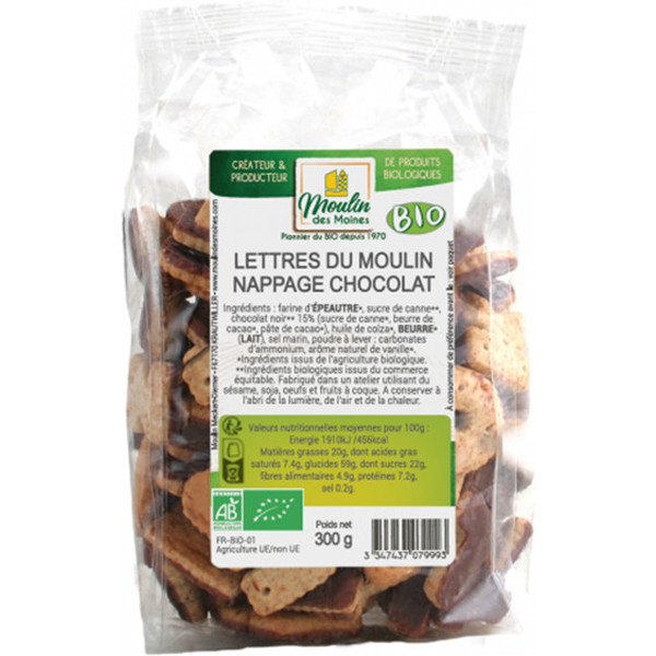 Moulin Des Moines Letras Del Molino Galletas Con Chocolate 300 Gr Bio