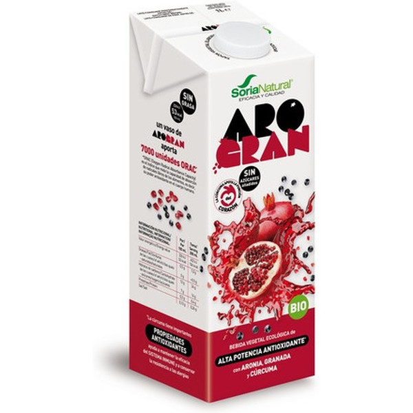 Soria Natural Arogran Bebida De Arroz Con Aronia Granada 6 Uds X 1 L