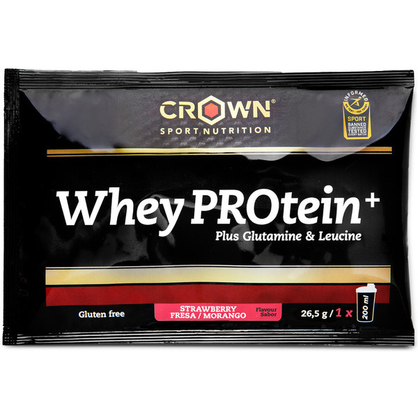 Crown Sport Nutrition Whey Protein+, sachet de 28 g - Whey avec leucine et glutamine supplémentaire et certification antidopage Informed Sport, sans gluten