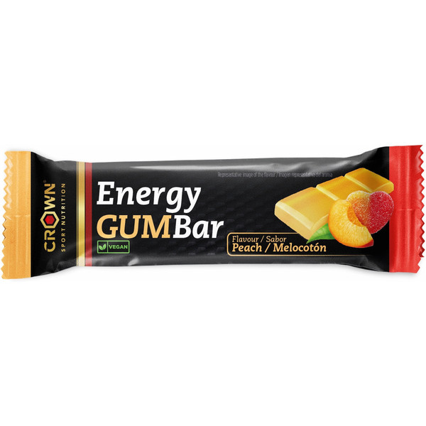 Crown Sport Nutrition Energy Gum Bar 1 x 30 Gr. Barrita técnica de gominola con distintos carbohidratos, extra de sodio y aminoácidos. Vegan