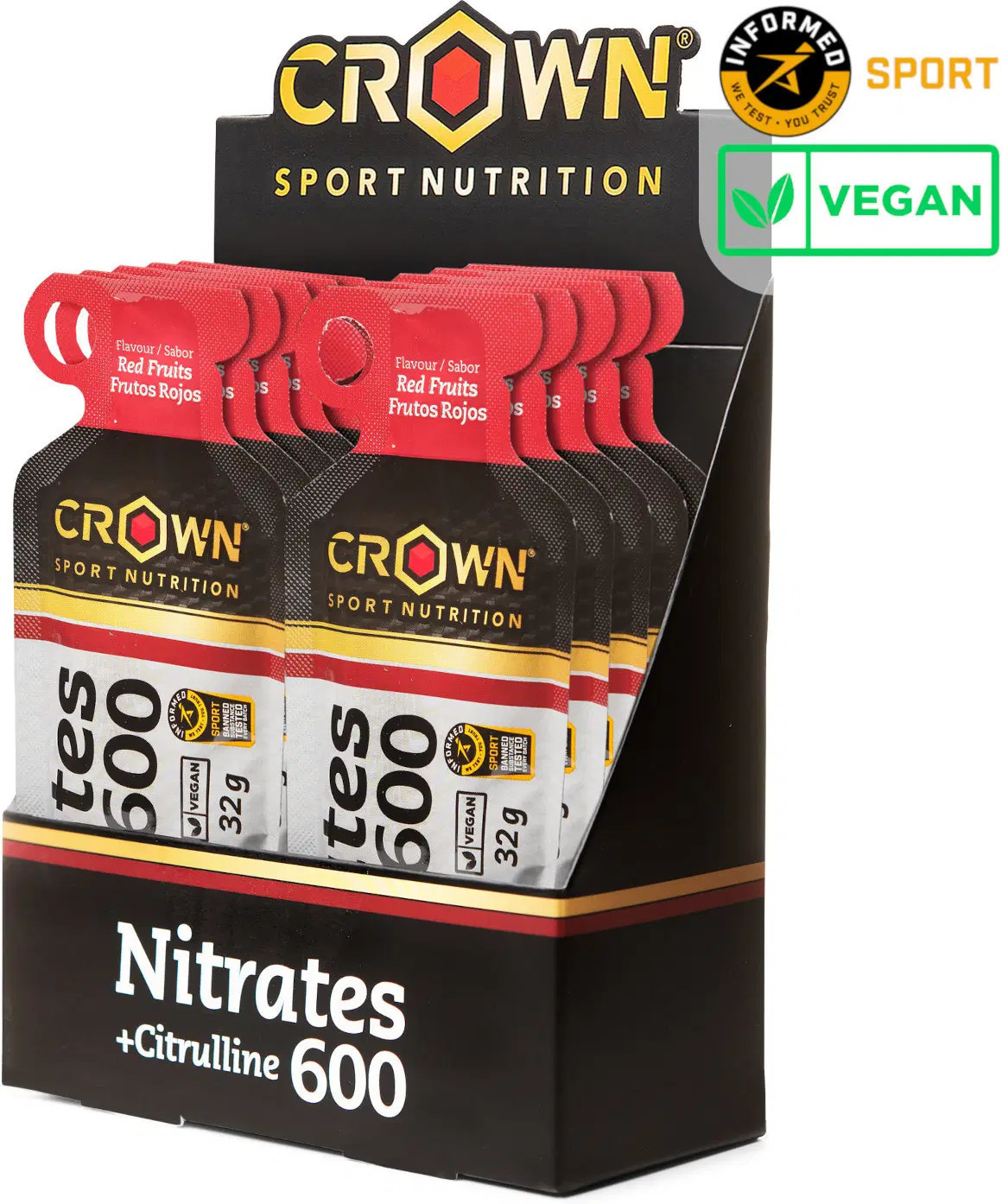 Crown Sport Nutrition Nitrate 600 + Citrullin 10 Gele X 32 G Geschmack Beeren-image