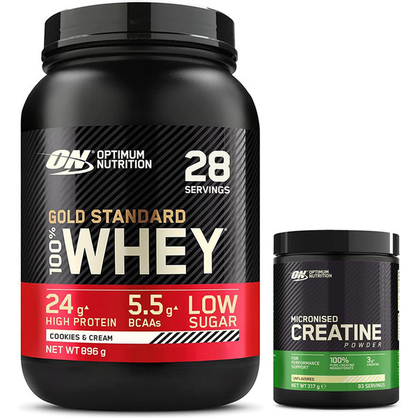 Pack CADEAU Optimum Nutrition Protein On 100% Whey Gold Standard 5 Lbs (2,27 Kg) + Entraînement pré-entraînement Gold Standard 330 gr