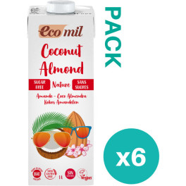 Almond Ecomil Bebida De Coco Y Almendra 1 Lt X 6 Uds