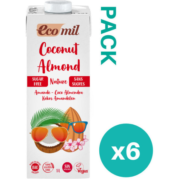 Almond Ecomil Bebida De Coco Y Almendra 1 Lt X 6 Uds