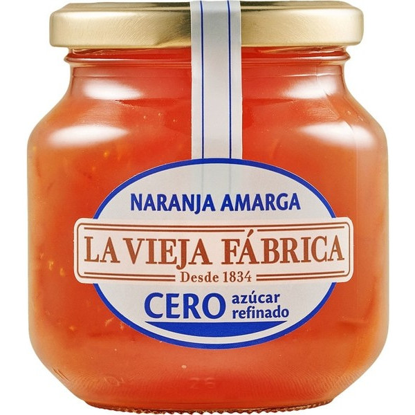 La Vieja Fabrica Bittere Sinaasappeljam Zero Geraffineerde Suiker 290 Gr