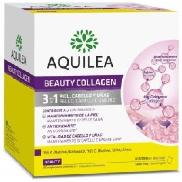 Aquilea Beauty Collagen 3 En 1 Piel Cabello Y Uñas 30 Sobres