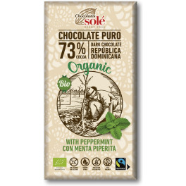 Solé Chocolade Pure Chocolade 73% Met Munt 100 Gr Eco Glutenvrij